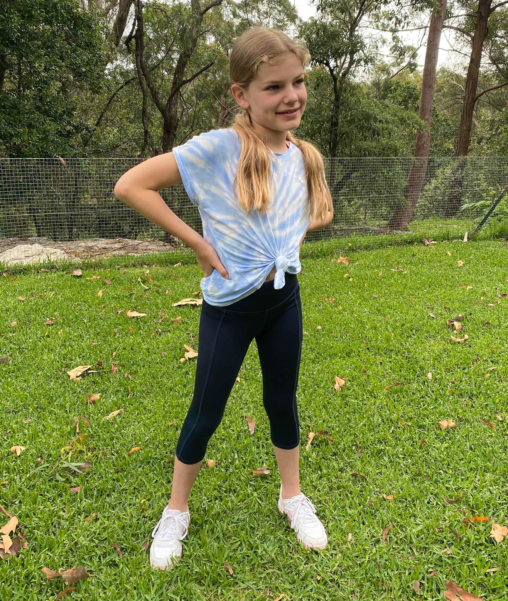Tiny Girl 3/4 Leggings Opal Blue – Pintoo Garments